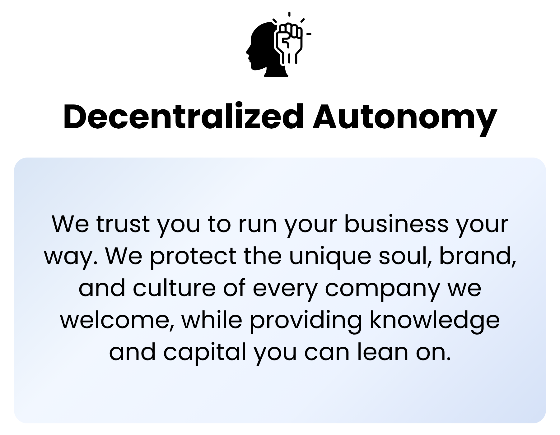 Decentralised autonomy Decentralised autonomy
