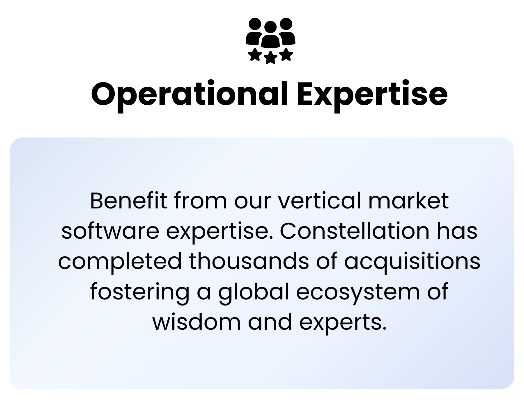 Operational expertise Operational expertise