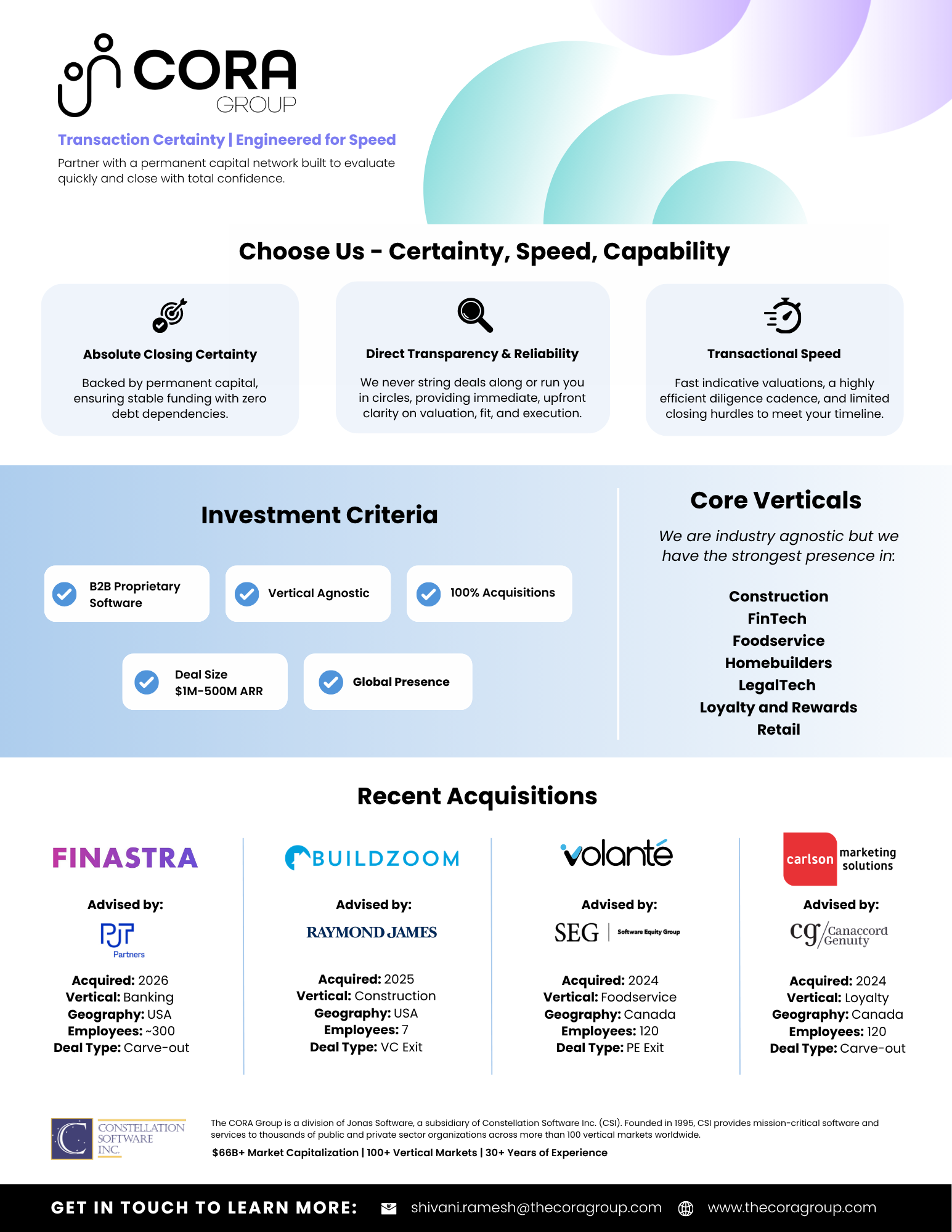 Banker and M&A Advisor one pager preview